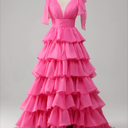 Pretty Fuchsia Puff Sleeves A-Line Princess Homecoming Dress PD532