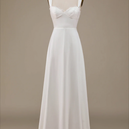 Prom Dress,ivory Scoop Neck Boho Wedding Dress..