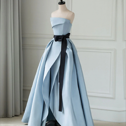 Blue Evening Gown Long simple prom gown main image 0