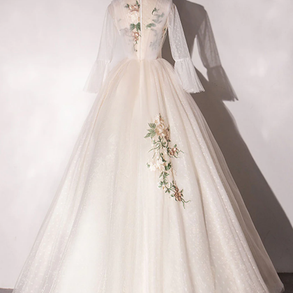 Champagne Two Pieces Tulle Prom Dress LBQ1462 main image 1