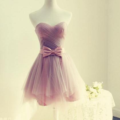 Cute Short Tulle Sweetheart Prom Dresses, Short..