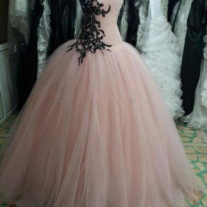 Real Photo 2015 Princess Ball Gown ,pink Prom..