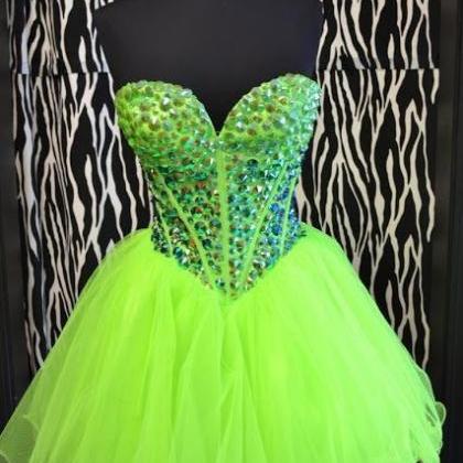 Bud Green Homecoming Dresses, Short Prom Dresses,..