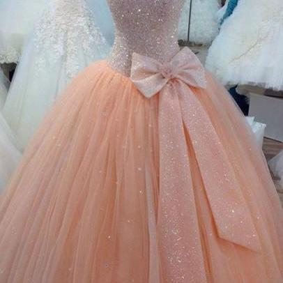 Custom Made A Line Pink Sweetheart Prom Dresses,..