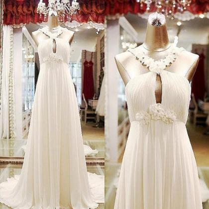 Pretty Simple Ivory Long Prom Dresses Simple..