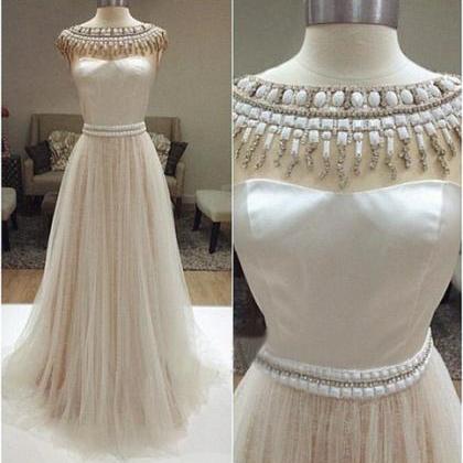 White Prom Dresses,sparkle Evening Dress,tulle..