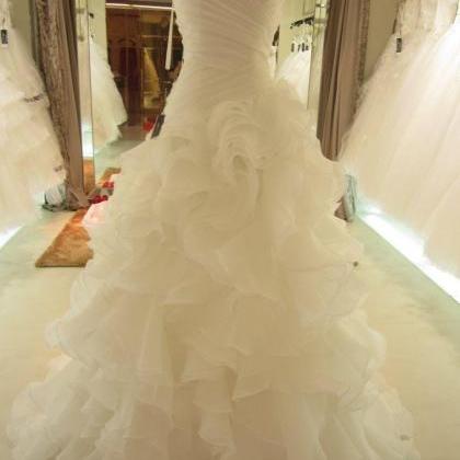 White Wedding Dresses, Wedding Gown,organza..