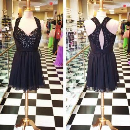 Homecoming Dresses, Black Lace Homecoming Dress,..