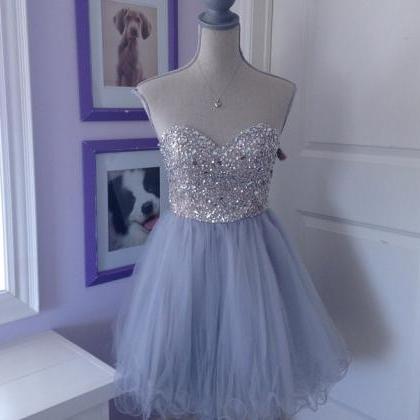 Homecoming Dresses,grey Tulle Homecoming Dress,..