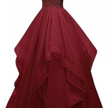  Real Charming Long Burgundy Prom D..