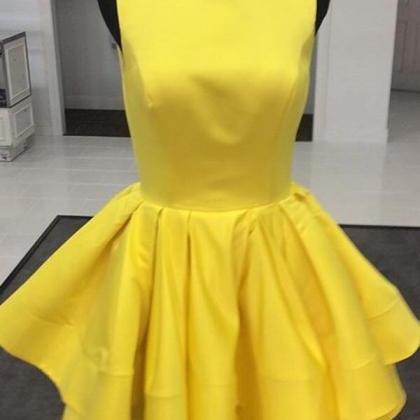Yellow Homecoming Dress,cute Prom Dress,short Prom..