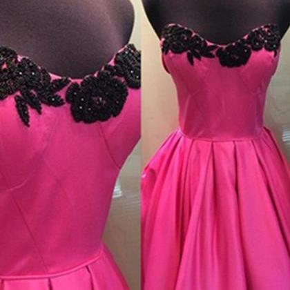 Homecoming Dresses, Pink Skirt And Black Lace..