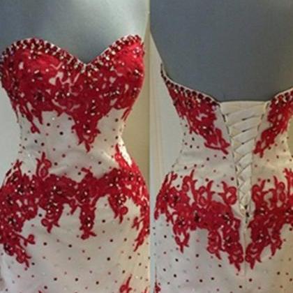 Homecoming Dresses,red Lace Homecoming..
