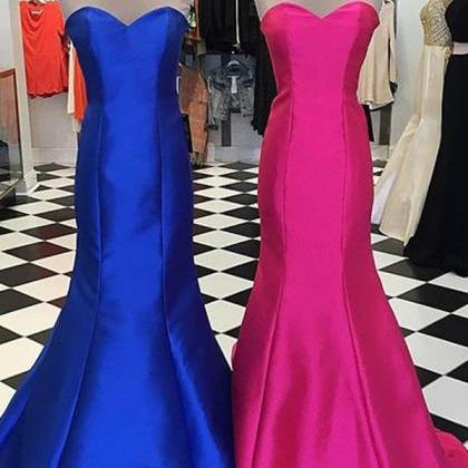 Royal Blue Lace Up Long Prom Dresses,simple..
