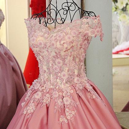 Prom Dress,sexy Sleeveless Lace Appliques Ball..