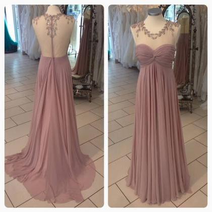 Charming Prom Dresses,backless Sheer Prom..