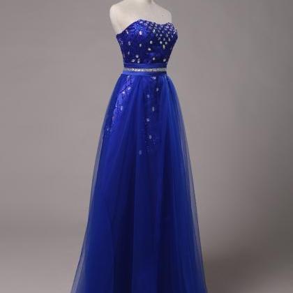 Real Image 2017 Prom Dresses Sweetheart Blue In..