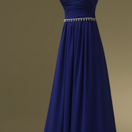 Prom Dress,royal Blue Prom Dresses,long Chiffon..