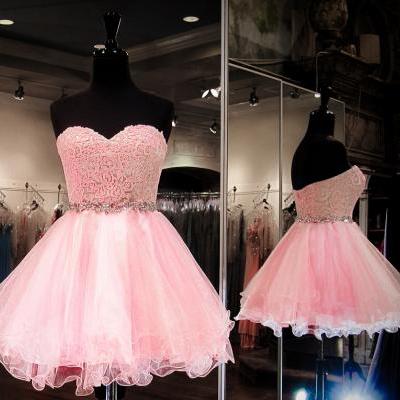 Charming Homecoming Dress ,Organza Homecoming Dress, Lace Homecoming Dress ,Sweetheart Homecoming Dress
