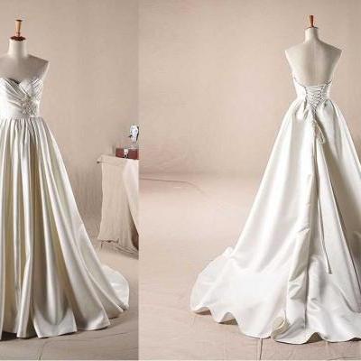 SWEETHEART NECKLINE WITH BEADING DECORATION A-LINE WEDDING Wedding Dress Bridal Dress Gown Wedding Gown Bridal Gown Lace Bridal Dress