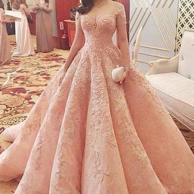  Evening Dresses, Prom Dresses,Sparkly Gorgeous Long A-line Prom Dresses,Quinceanera Dresses,Modest Prom Dress For Teens,Pink Prom Gowns