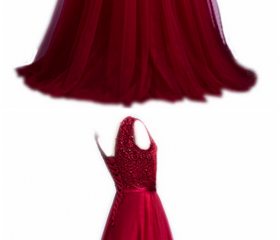 Pleated V-neck Cap Sleeve A-Line Sweep Train Dress Pool main image 1