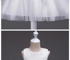 Long Sleeve Jewel A-Line Flower Girl Dress with Rhinestones and Crystals