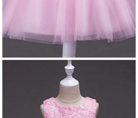 A-Line Jewel Neckline Tulle Dress Blue