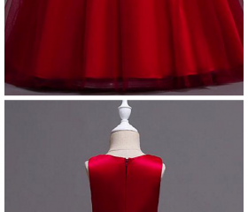 Simple Sleeveless Jewel A-line Flower Girl Dress with Handmade Flowers