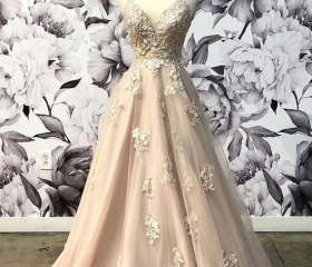 Champagne V Neck Halter Nackless Long Party Dress,DP1822