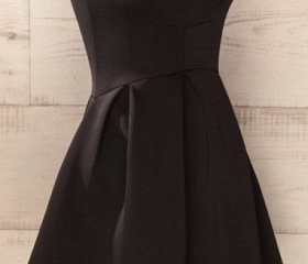 Sexy Backless Short Prom Dress Black Satin Homecoming Dress Y7620 main image 1