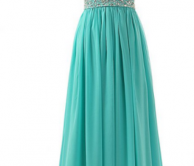 A-line Sweetheart Chiffon Long Prom Dresses Evening Dresses PG249