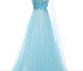 Classic A-line Tulle Appliques Prom Dress,Graduation Dress Y6723