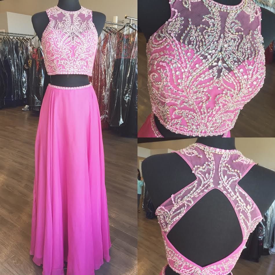 Two Piece Prom Dresses Party Dresses Formal Dresses With Keyhole Back