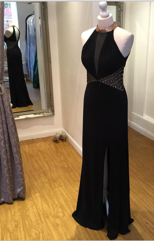Long Black Prom Dresses,sexy Evening Dresses,front Split Prom Gowns,evening Gowns,charming Party Dresses,black Dresses