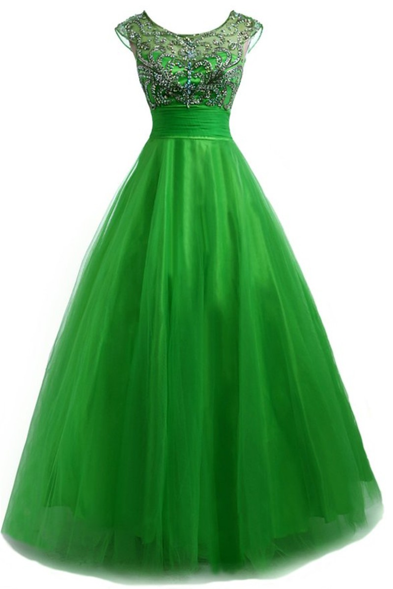 Backless Evening Long Dress Robe Courte Ceremonie Beaded Emerald Green Party Dresses