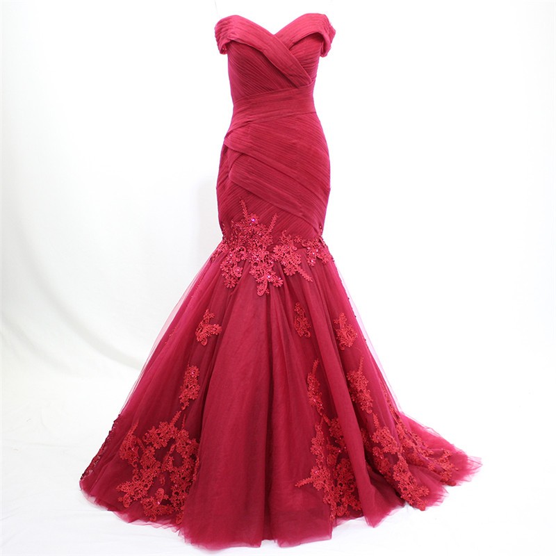 High Quality Real Picture Pink Mermaid Evening Dresses Long Party Dress