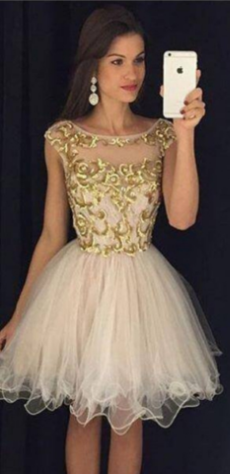 Tulle Short/Mini Round A-line Homecoming Dress Customized Dresses on Luulla