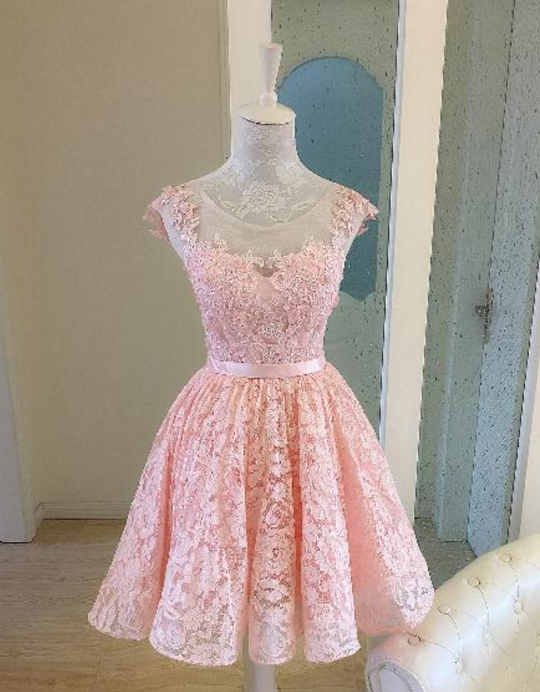 Cute Pink Homecoming Dresses Lace up Short Homecoming Dresses on Luulla