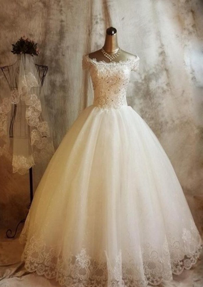 Charming Beading Wedding Dresses,wedding Dress,custom Made Wedding Gown