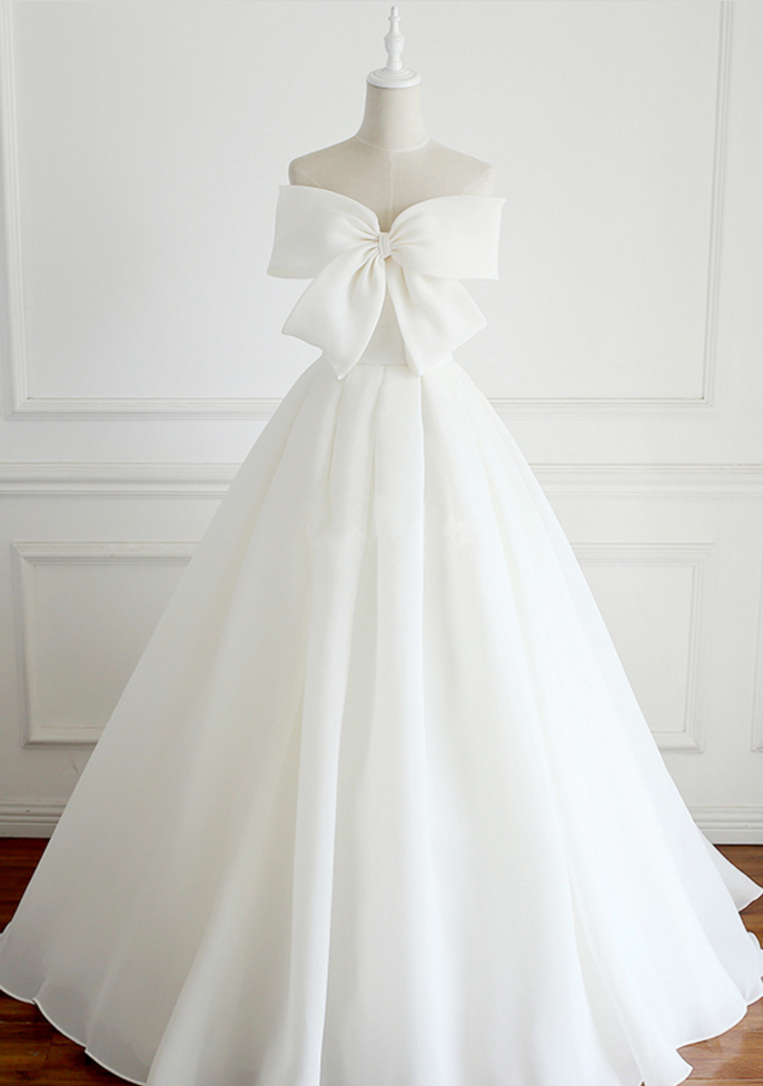 Long Wedding Dress, Chiffon Wedding Dress, Backless Wedding Dress, Floor-length Bridal Dress,