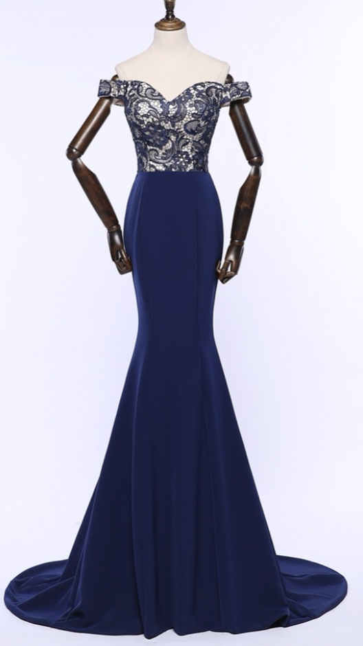 dark blue long gown