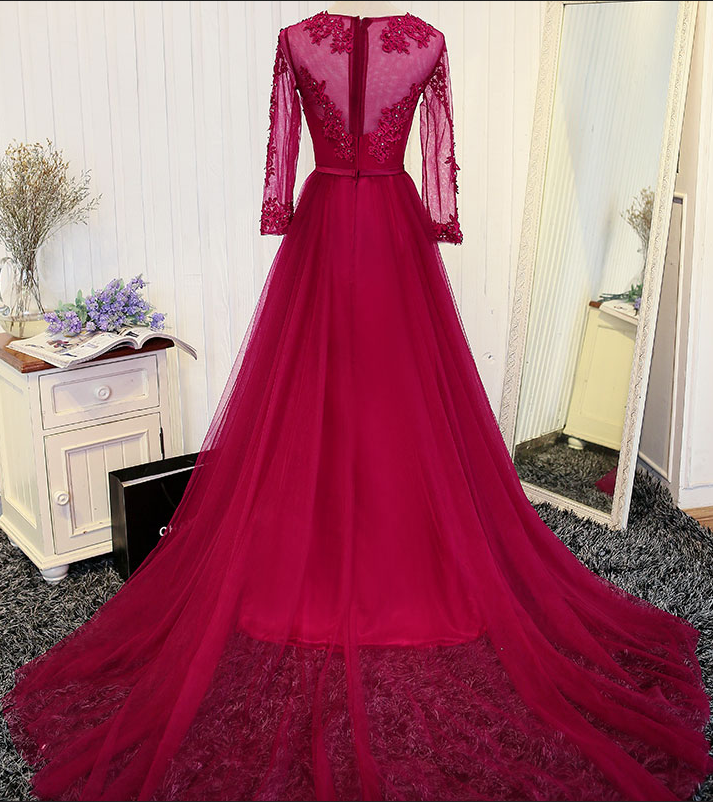 Lace Evening Dresses ,long Party Beaded Women Unique Formal Evening