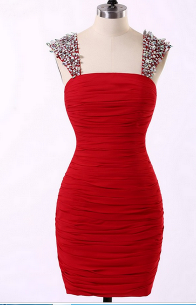 Sexy Strapless Homecoming Dress,short Chiffon Red Party Homecoming Dress,homecoming Dresses With Crystal
