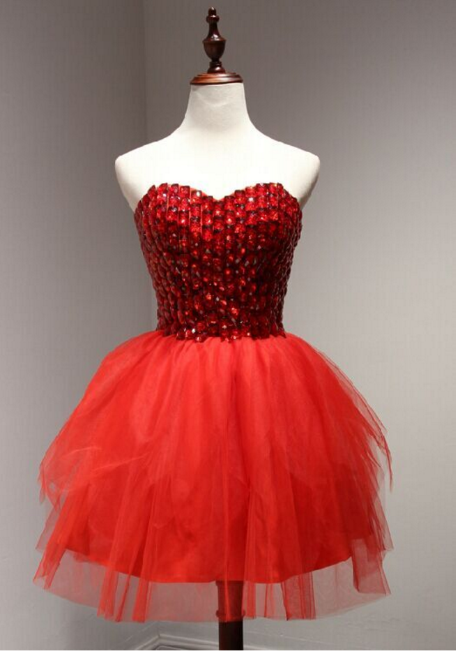 Homecoming Dress, Red Short Homecoming Dresses, Short Prom Dress Tulle Prom Dress Party Prom Dress Junior Prom Dress