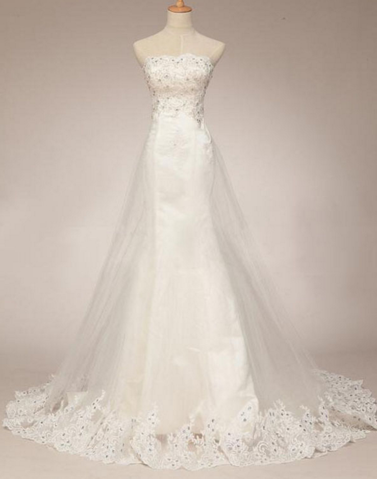 Long Wedding Dress, Lace Wedding Dress,sleeveless Wedding Dress, Elegant Bridal Dress, Inexpensive Wedding Dress