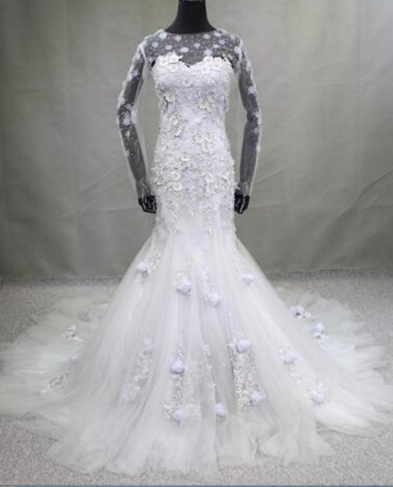 Real Photo Removable Jacket Mermaid Wedding Dress Sexy Illusion Sweetheart Chapel Train De Novia