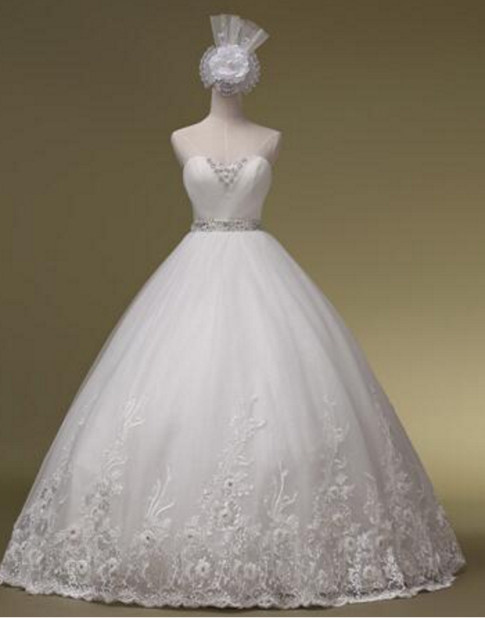 Up None De Novia Fashionable Romantic Heart Tube Top Bandage The Bride Wedding Dress Gown