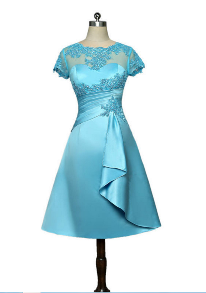 Mother Of The Bride Dresses A-line Cap Sleeves Appliques