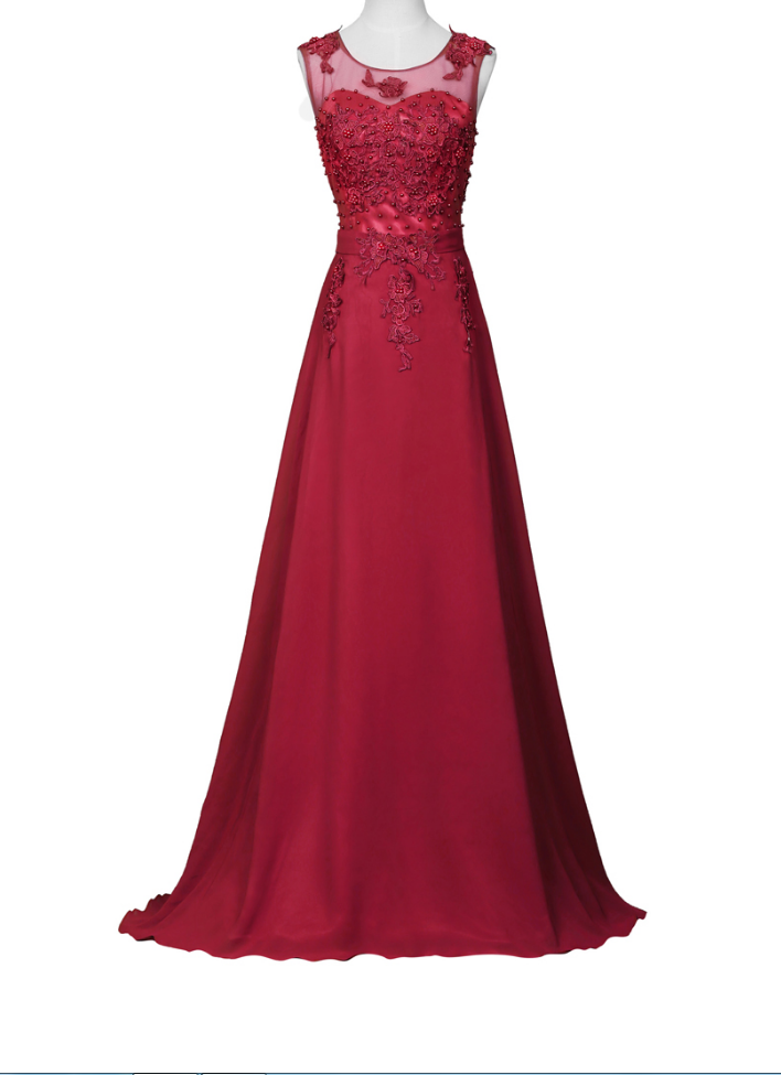 Burgundy Prom Dresses,lace Prom Dresses,formal Dresses ,evening Gowns
